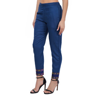 Rayon Trousers (Blue) Casual