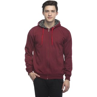 Sophisticated Kids Lambency Men Maroon Solid Long Sleeve Hooded Casual Sweatshirt 2025 at ShopCi