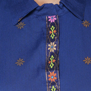 YES TEN Chiffon Printed Kurti Colour-Blue