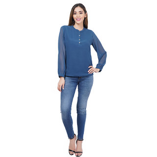 Solid Georgette Top Girls
