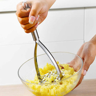 Oc9 Stainless Steel Kitchen Utility Combo Pakkad, Grater,  Whisker, Chimta and Potato Masher