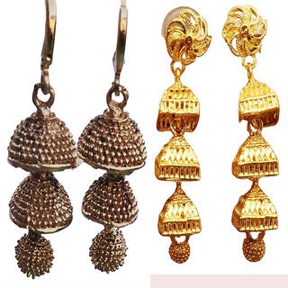 Earring brass plating alloy steel for girls (pack of 2) - Earrings | Buy online on ZillyBuy