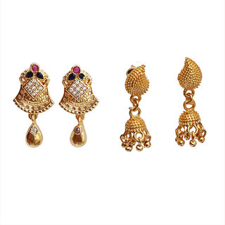 Earring brass plating alloy steel for girls (pack of 2) - Earrings | Buy online on ZillyBuy
