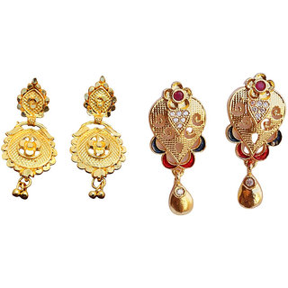 Earring brass plating alloy steel for girls (pack of 2) - Earrings | Buy online on ZillyBuy