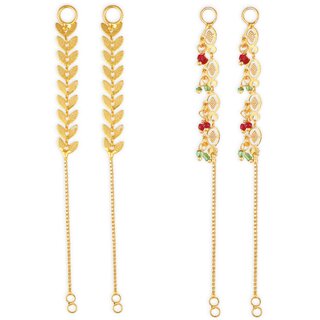 1gram gold Plated Kanchain Ear chain earcuff Ear to Ear Combo for Women & Girls - Earrings | Buy online on ZillyBuy