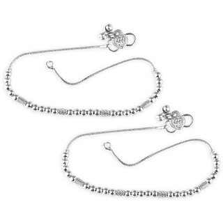 Vighnaharta Traditional White Metal Anklets Payal Pair for Women Girls  [VFJ1008PYL] - Anklets | Buy online on ZillyBuy