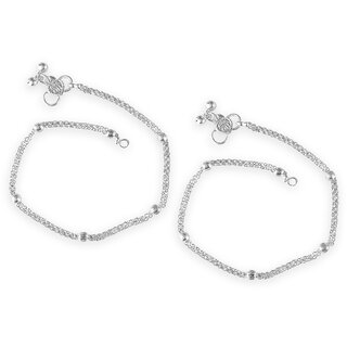 Vighnaharta Traditional White Metal Anklets Payal Pair for Women Girls  [VFJ1010PYL] - Anklets | Buy online on ZillyBuy
