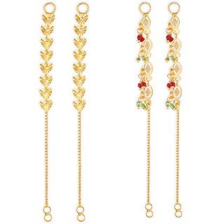 1gram gold Plated Kanchain Ear chain earcuff Ear to Ear Combo for Women & Girls - Earrings | Buy online on ZillyBuy