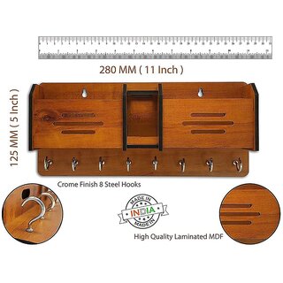 Morex Line Design Wooden Key Holder with Storage Box