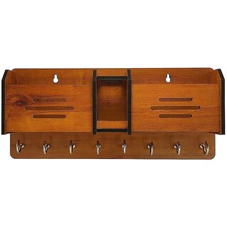 Morex Line Design Wooden Key Holder with Storage Box
