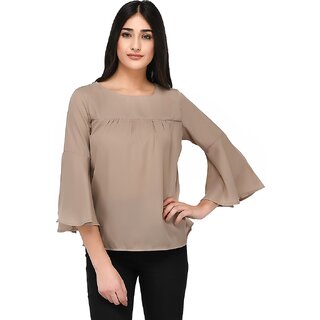 Trendy Women Purys Women Grey Solid Regular Top 2025 at ShopCircuit | ONDC