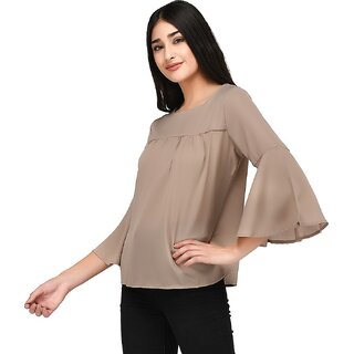 Trendy Women Purys Women Grey Solid Regular Top 2025 at ShopCircuit | ONDC