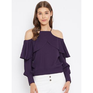 Latest Women PURYS Women Purple Solid Strappy Top 2025 at ShopCircuit | ONDC