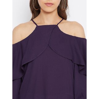 Latest Women PURYS Women Purple Solid Strappy Top 2025 at ShopCircuit | ONDC