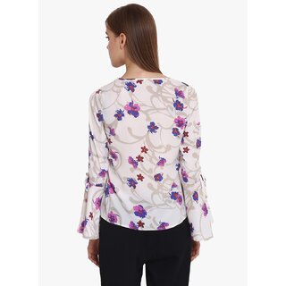 Stylish Women Purys Women White Floral Regular Top 2025 at ShopCircuit | ONDC