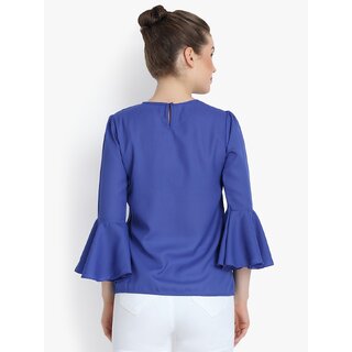 Sophisticated Women Purys Women Blue Printed Basic Top 2025 at ShopCircuit | ONDC