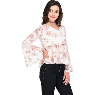 Exclusive Women Purys Women White Floral Regular Top 2025 at ShopCircuit | ONDC