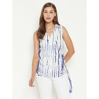 Best Women PURYS Women White Tie-Dye Wrap Top 2025 at ShopCircuit | ONDC