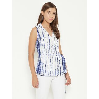 Best Women PURYS Women White Tie-Dye Wrap Top 2025 at ShopCircuit | ONDC