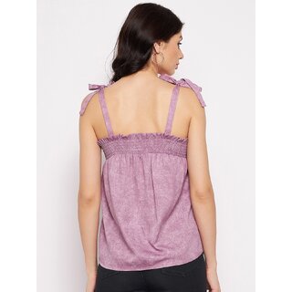 Elegant Women PURYS Women Purple Solid Basic Top 2025 at ShopCircuit | ONDC
