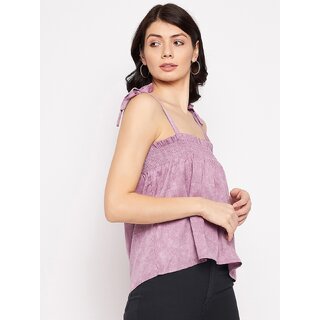 Elegant Women PURYS Women Purple Solid Basic Top 2025 at ShopCircuit | ONDC