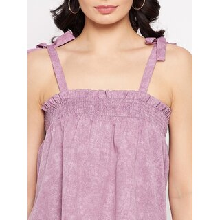 Elegant Women PURYS Women Purple Solid Basic Top 2025 at ShopCircuit | ONDC