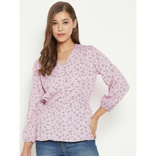 Latest Women PURYS Women Pink Printed Regular Top 2025 at ShopCircuit | ONDC