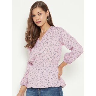 Latest Women PURYS Women Pink Printed Regular Top 2025 at ShopCircuit | ONDC