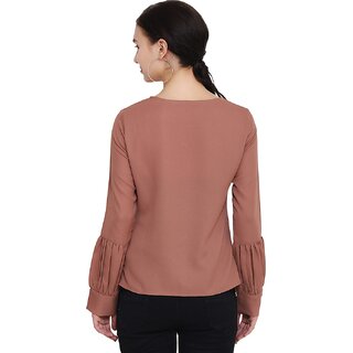 New Women Purys Women Brown Solid Regular Top 2025 at ShopCircuit | ONDC