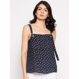 Premium Women PURYS Women Blue Printed Basic Top 2025 at ShopCircuit | ONDC