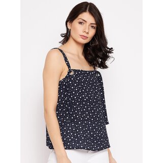 Premium Women PURYS Women Blue Printed Basic Top 2025 at ShopCircuit | ONDC