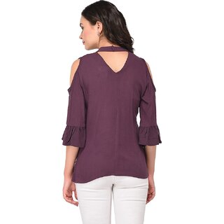 Chic Women Purys Women Purple Solid Regular Top 2025 at ShopCircuit | ONDC