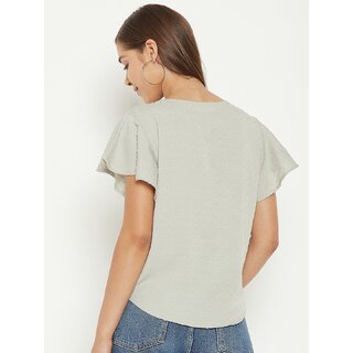 Stylish Women PURYS Women Grey Striped Regular Top 2025 at ShopCircuit | ONDC