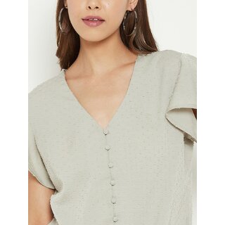 Stylish Women PURYS Women Grey Striped Regular Top 2025 at ShopCircuit | ONDC