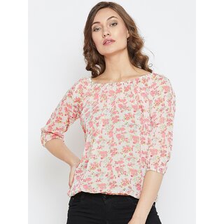Stylish Women Purys Women Beige Printed Regular Top 2025 at ShopCircuit | ONDC