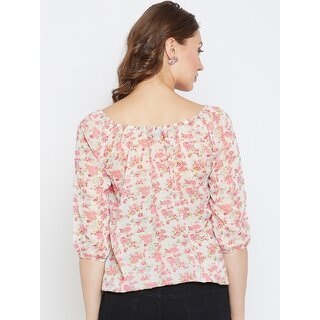 Stylish Women Purys Women Beige Printed Regular Top 2025 at ShopCircuit | ONDC