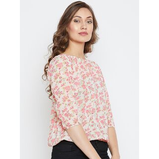 Stylish Women Purys Women Beige Printed Regular Top 2025 at ShopCircuit | ONDC
