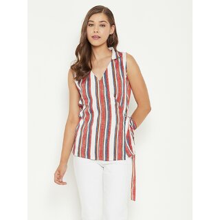 Trendy Women PURYS Women White Tie-Dye Wrap Top 2025 at ShopCircuit | ONDC