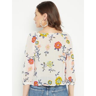 Exclusive Women PURYS Women White Printed Basic Top 2025 at ShopCircuit | ONDC