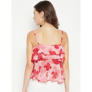 Affordable Women PURYS Women Pink Floral Regular Top 2025 at ShopCircuit | ONDC