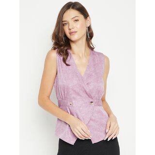 Elegant Women PURYS Women Purple Printed Regular Top 2025 at ShopCircuit | ONDC