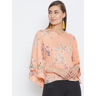 Affordable Women Purys Women Orange Floral Regular Top 2025 at ShopCircuit | ONDC