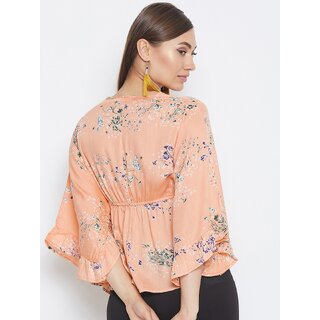 Affordable Women Purys Women Orange Floral Regular Top 2025 at ShopCircuit | ONDC