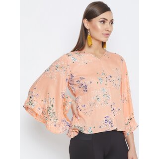 Affordable Women Purys Women Orange Floral Regular Top 2025 at ShopCircuit | ONDC