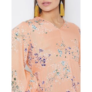 Affordable Women Purys Women Orange Floral Regular Top 2025 at ShopCircuit | ONDC