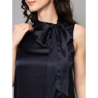 Exclusive Women PURYS Women Dark Blue Solid Regular Top 2025 at ShopCircuit | ONDC