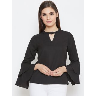 Top Women Purys Women Black Solid Regular Top 2025 at ShopCircuit | ONDC