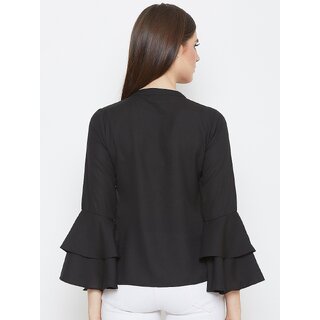 Top Women Purys Women Black Solid Regular Top 2025 at ShopCircuit | ONDC