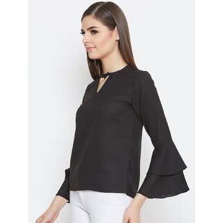 Top Women Purys Women Black Solid Regular Top 2025 at ShopCircuit | ONDC