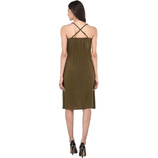 Modern Women Purys Women Dark Green A Line Dress 2025 at ShopCircuit | ONDC